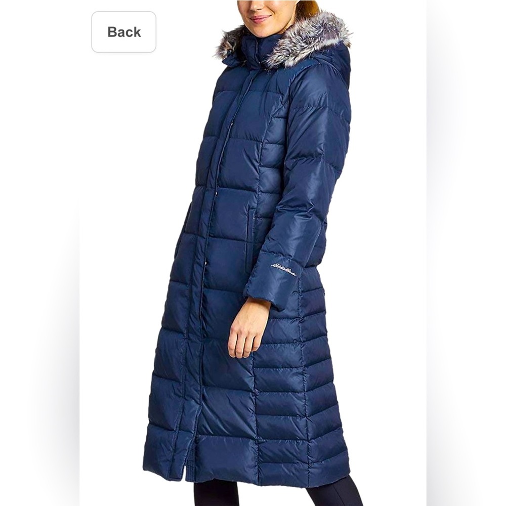 Lightly used Eddie Bauer Women’s Lodge Duffel Coat, size xs, color cadet